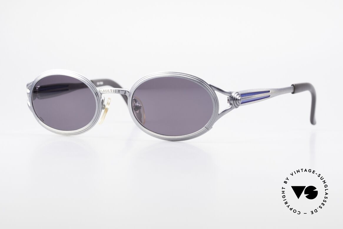Jean Paul Gaultier 56-7114 Oval Steampunk JPG Glasses, vintage Gaultier designer sunglasses of the mid 90's, Made for Men and Women