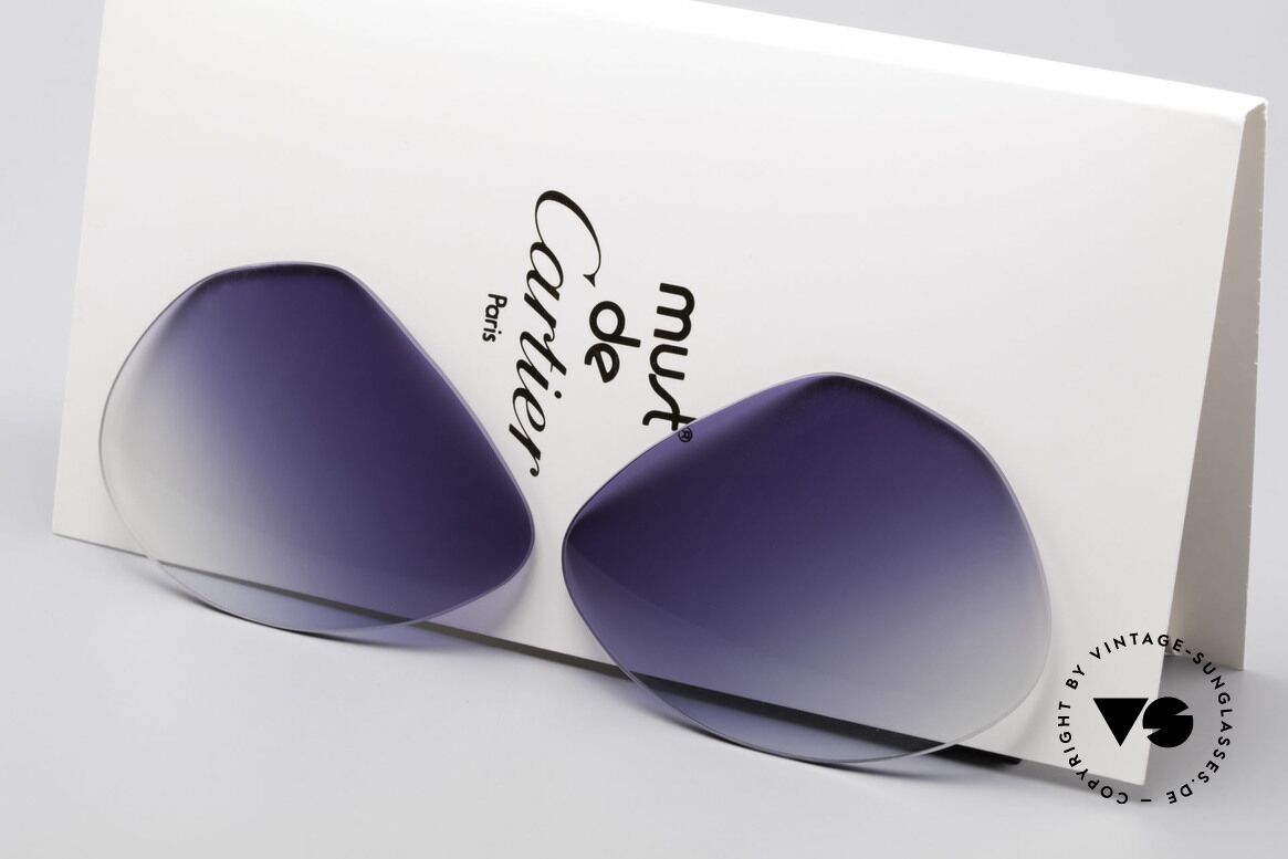 Cartier Vendome Lenses - L Blue Gradient Sun Lenses, new CR39 UV400 plastic lenses (for 100% UV protection), Made for Men