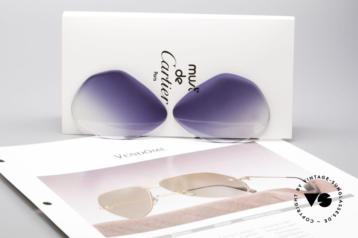 Cartier Vendome Lenses - L Blue Gradient Sun Lenses, elegant blue-gradient tint (wearable at day and night), Made for Men