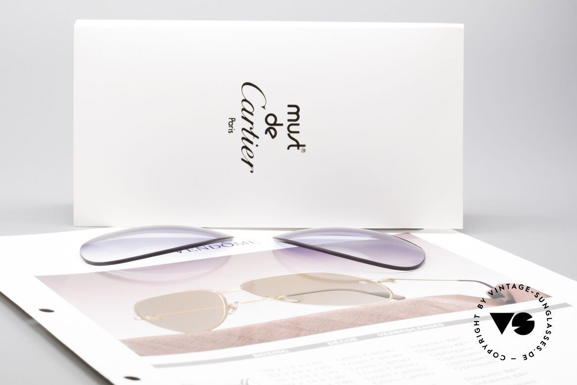 Cartier Vendome Lenses - L Blue Gradient Sun Lenses, made by our optician (thus, brand-new and scratch-free), Made for Men
