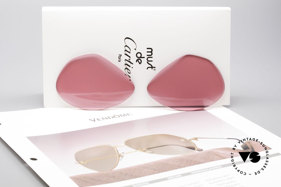 Cartier Vendome Lenses - L Pink Sun Lenses, pink tinted (so, you can see the world thru pink glasses), Made for Men