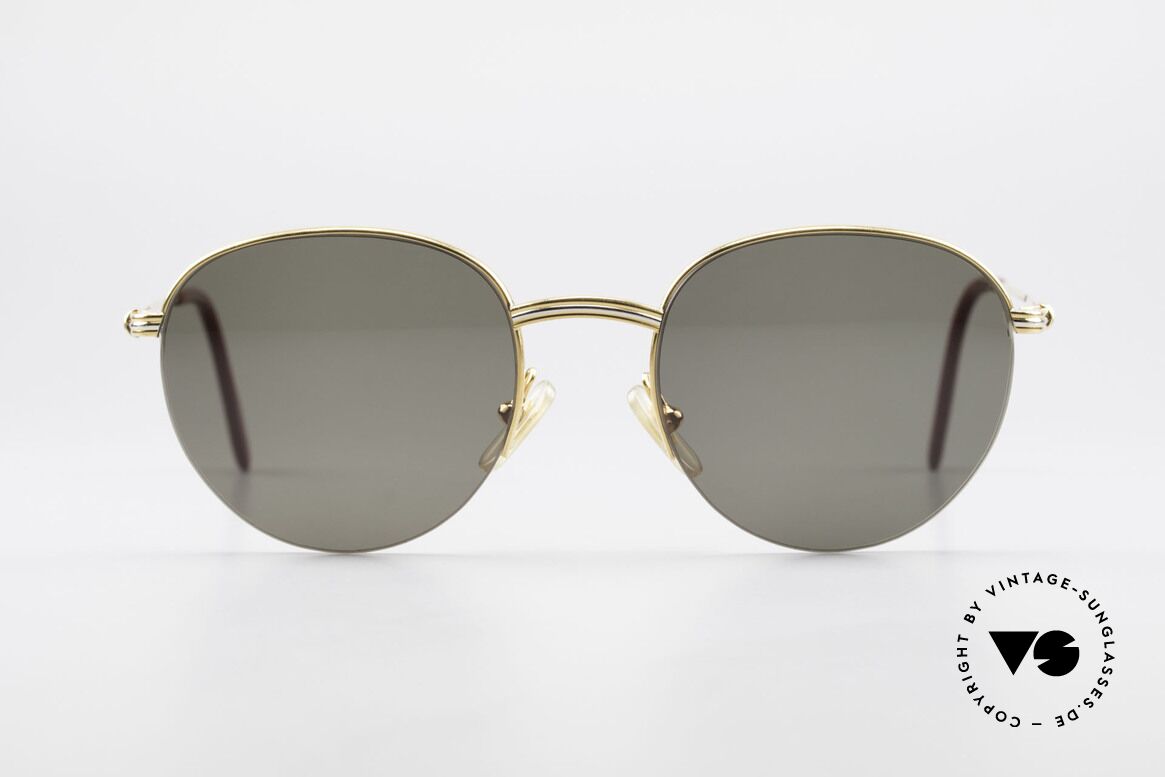 Cartier Colisee Round Luxury Sunglasses, roundish Cartier vintage sunglasses, size 51/20, 140, Made for Men and Women