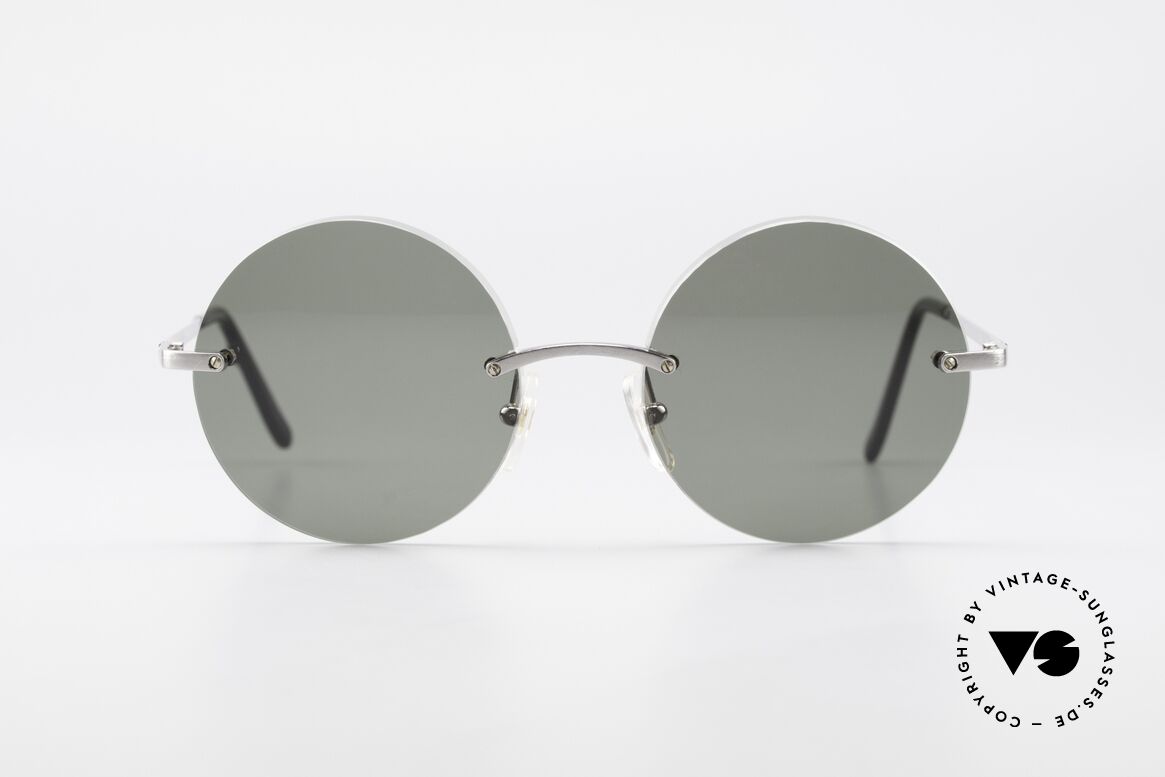 Cartier T-Eye Madison Round Luxury Sunglasses, noble rimless CARTIER luxury sunglasses from 1999, Made for Men and Women