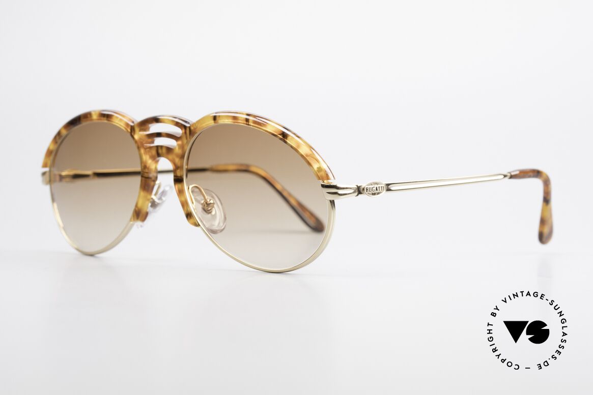 Bugatti 15287 Amber Optic Sunglasses 80's, great combination of materials & colors (amber/gold), Made for Men