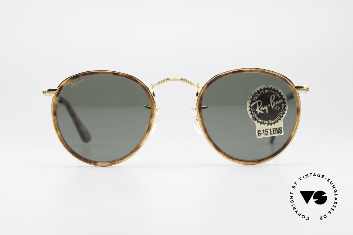 Ray Ban Round Metal 47 Small Round Shades Havana, small round 1980's Ray-Ban B&L vintage sunglasses, Made for Men and Women