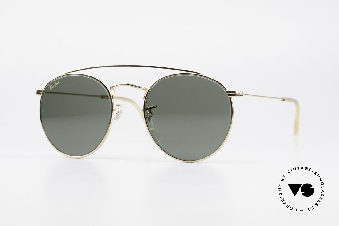 Ray Ban Round Metal 49 Brace Brace Panto Sunglasses USA, round 1980's Ray-Ban Bausch&Lomb vintage shades, Made for Men and Women