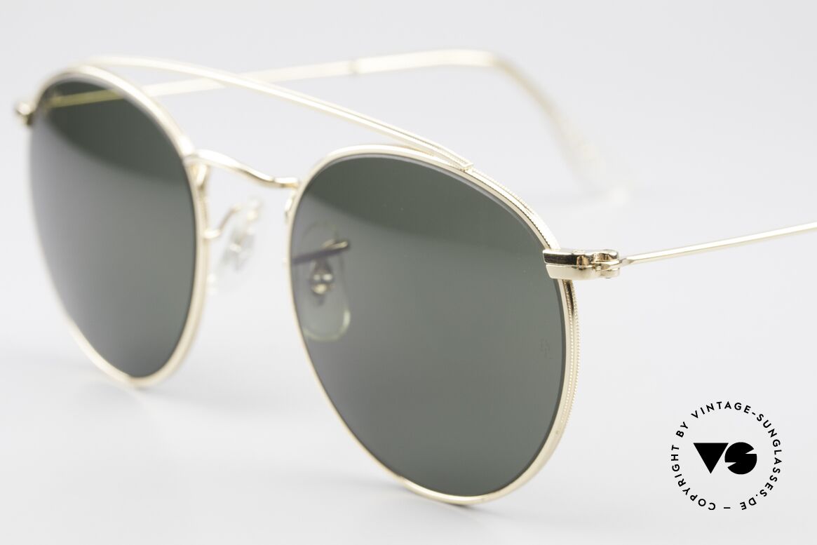 Ray Ban Round Metal 49 Brace Brace Panto Sunglasses USA, unworn Bausch&Lomb sunglasses + an old B&L case, Made for Men and Women