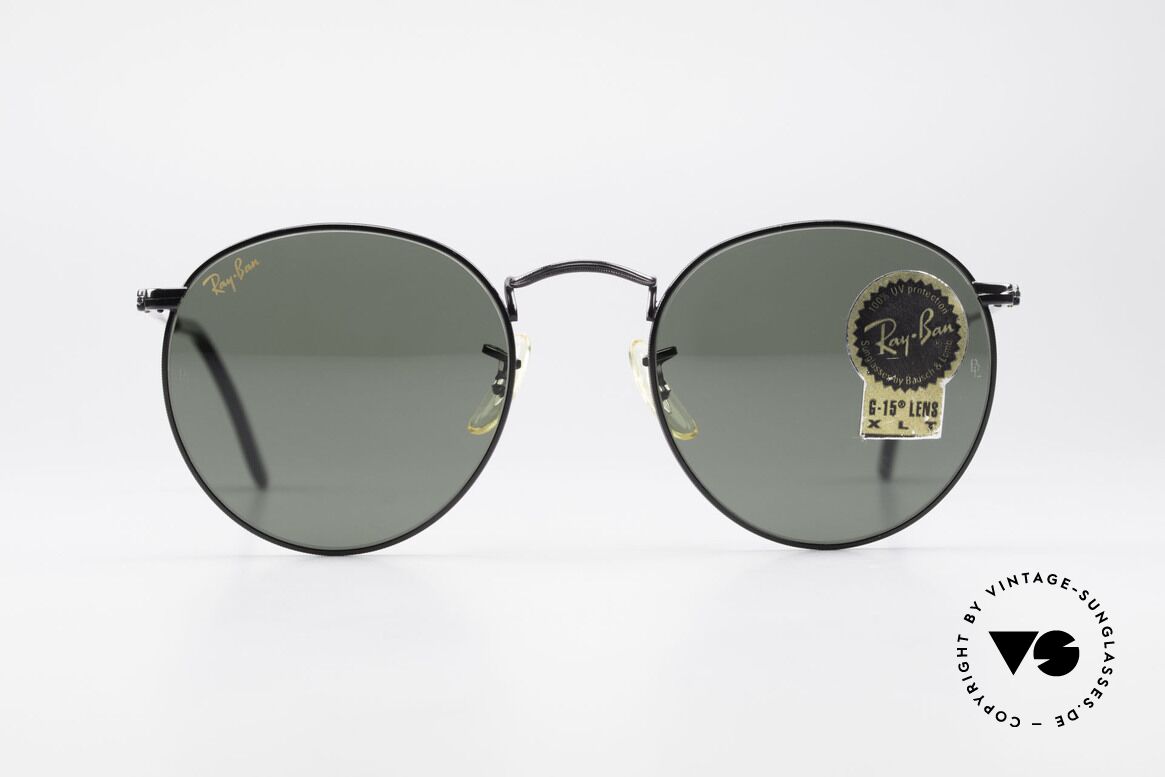 Ray Ban Round Metal 49 Round B&L USA Sunglasses, round 1980's Ray-Ban Bausch&Lomb vintage shades, Made for Men and Women