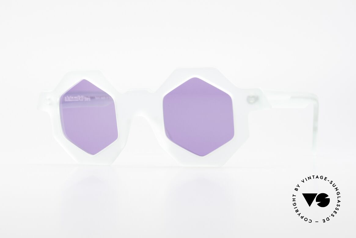 Alain Mikli 0157 / 932 Hexagonal Sunglasses 80's, multi-angular designer sunglasses by Alain Mikli, Made for Women