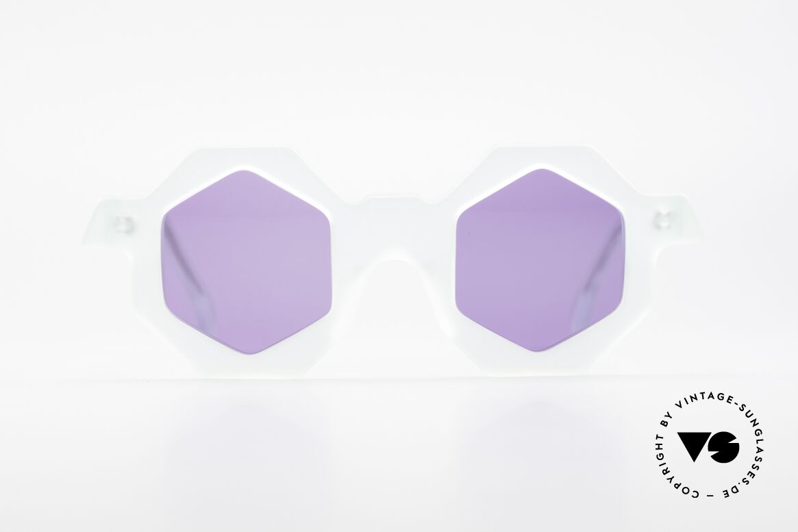 Alain Mikli 0157 / 932 Hexagonal Sunglasses 80's, multi-angular designer sunglasses by Alain Mikli, Made for Women