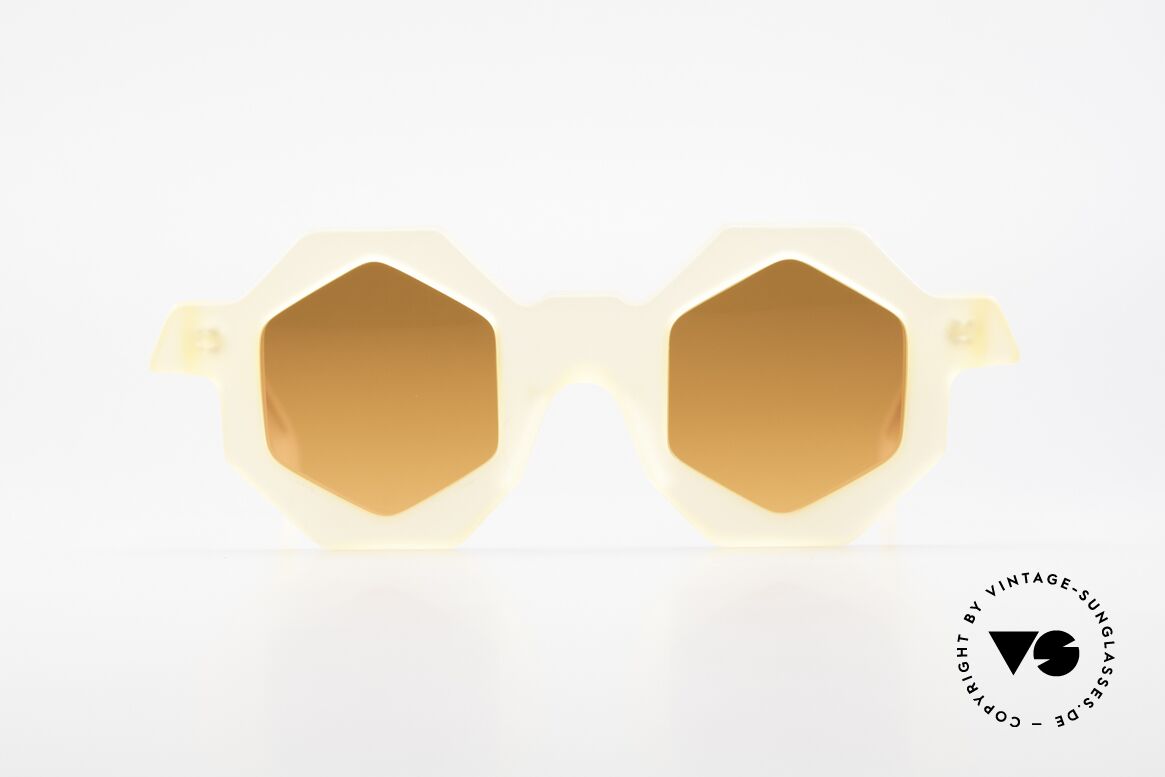 Alain Mikli 0157 / 940 Hexagonal Sunglasses 1989, multi-angular designer sunglasses by Alain Mikli, Made for Women