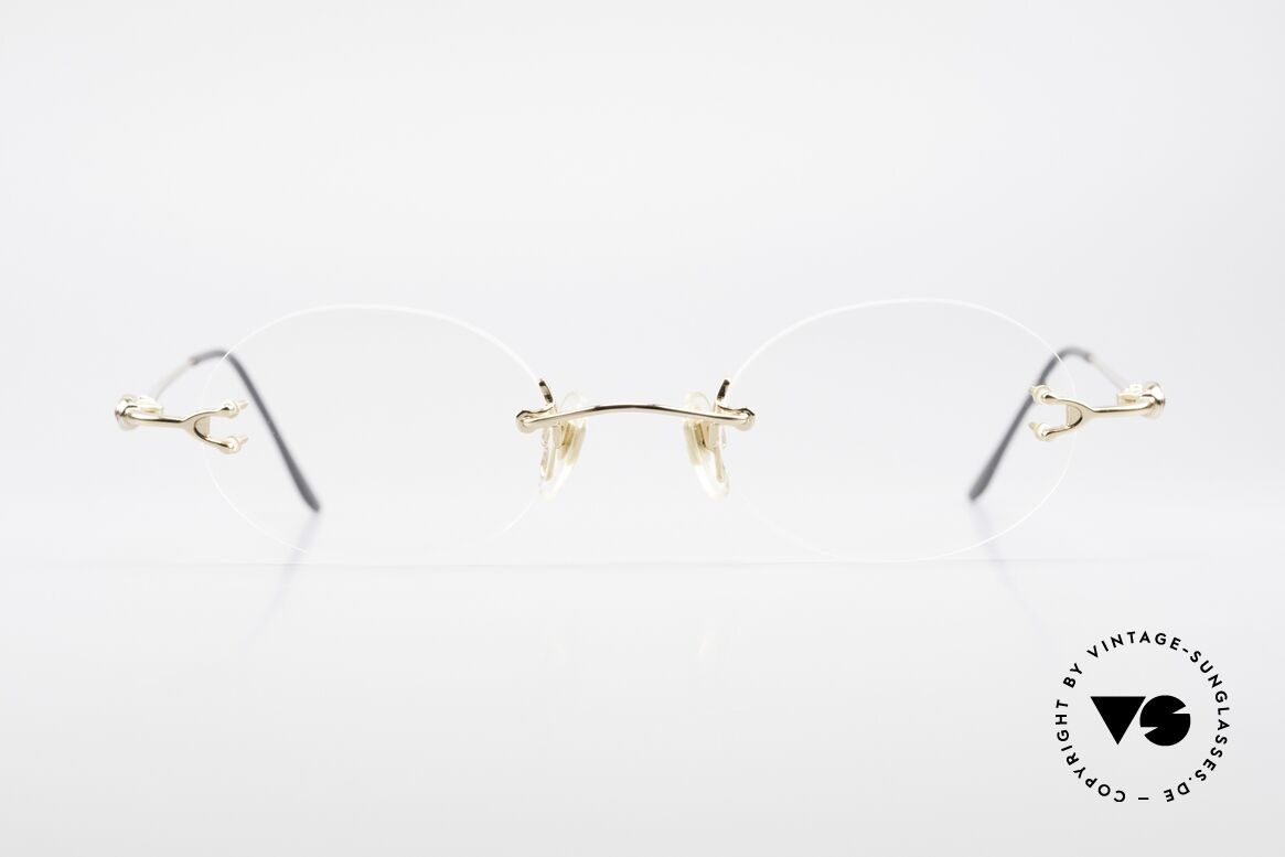 Bugatti 15308 Rimless Luxury Glasses Oval, original, vintage rimless eyeglass-frame by Bugatti, Made for Men and Women