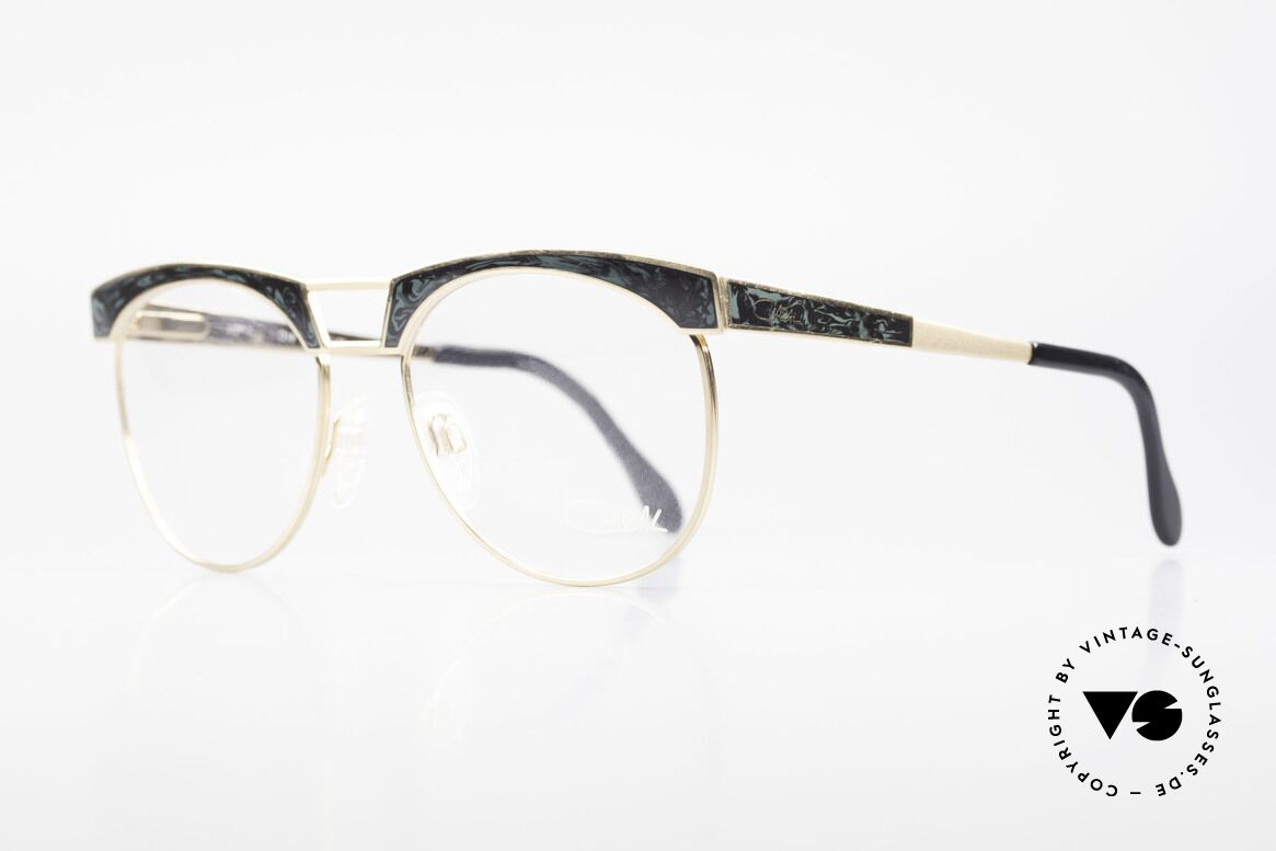 Cazal 741 Panto Style 90's Eyeglasses, bicolor marble imitation (appliqué) on front & temples, Made for Men