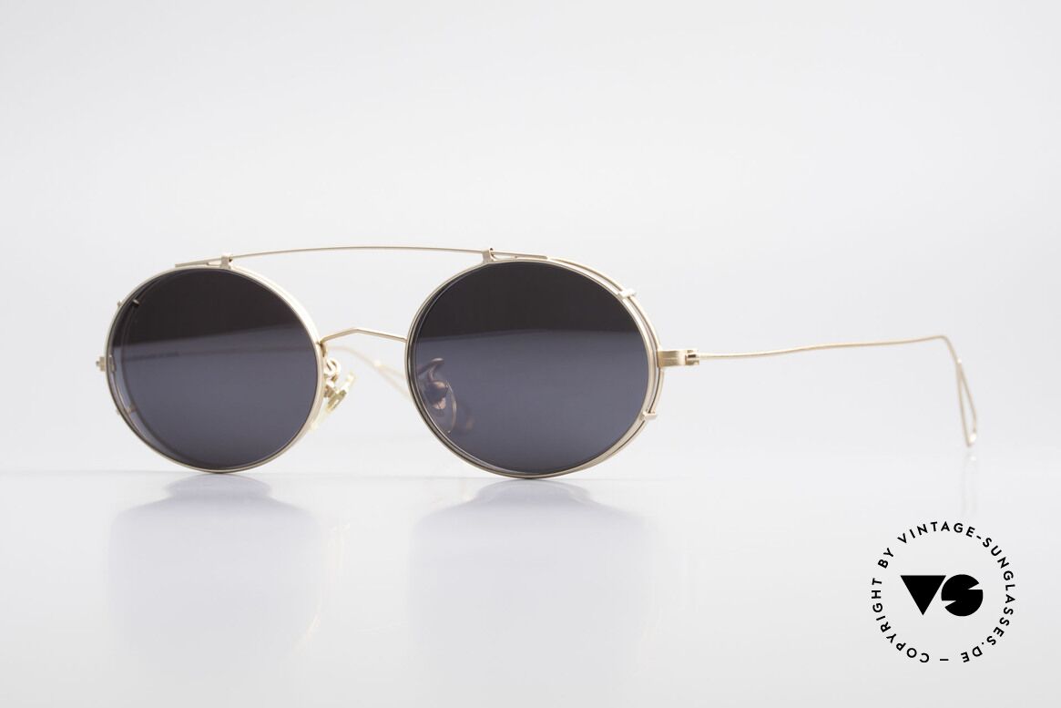 Cutler And Gross 0305 Oval Sunglasses With Clip On, CUTLER and GROSS designer shades from the late 90's, Made for Men and Women