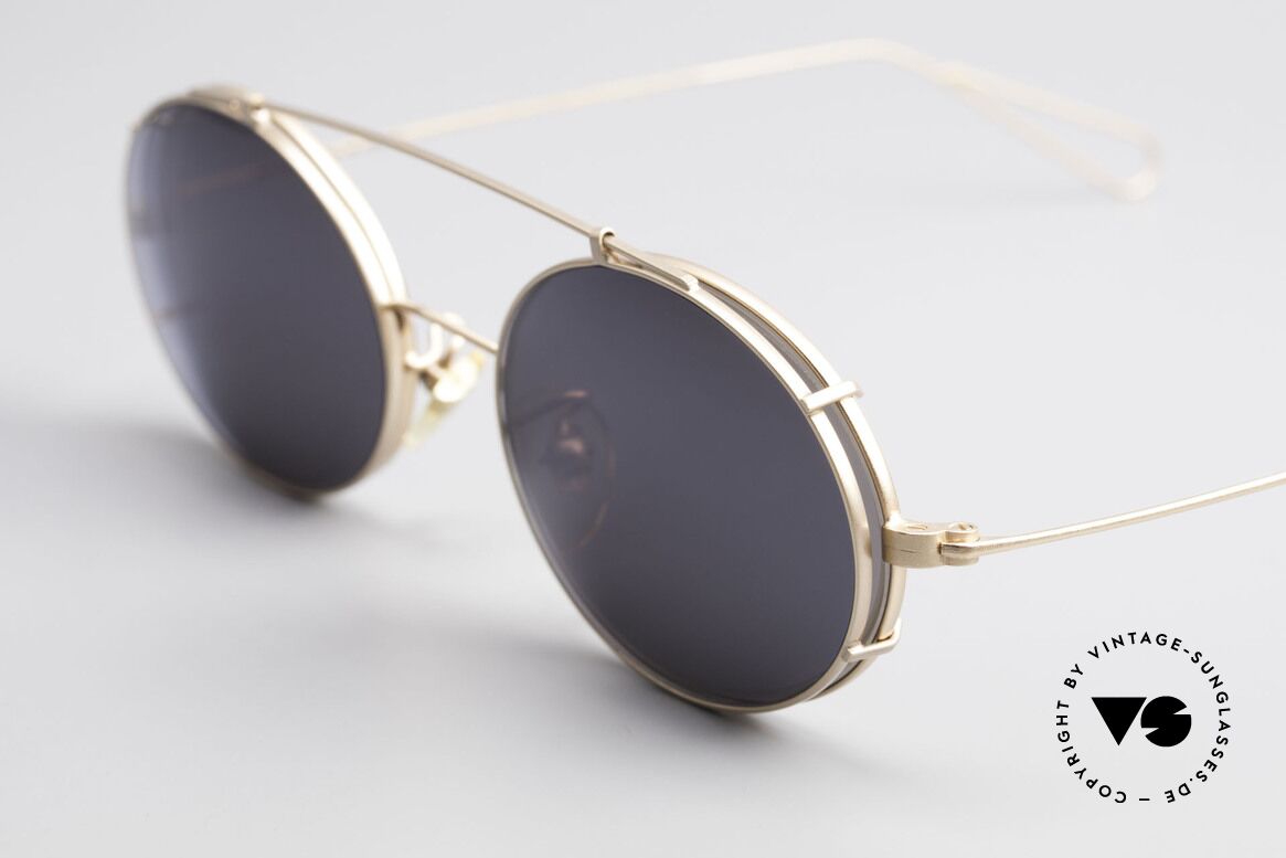 Cutler And Gross 0305 Oval Sunglasses With Clip On, never worn; like all our vintage Cutler & Gross eyewear, Made for Men and Women