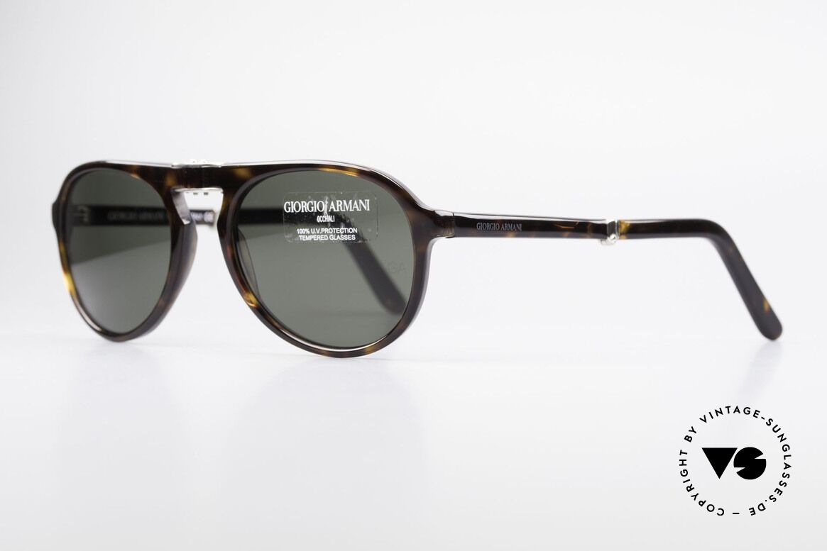 Giorgio Armani 2522 Folding Aviator Sunglasses, very elegant frame coloring and design (size 52-19), Made for Men and Women