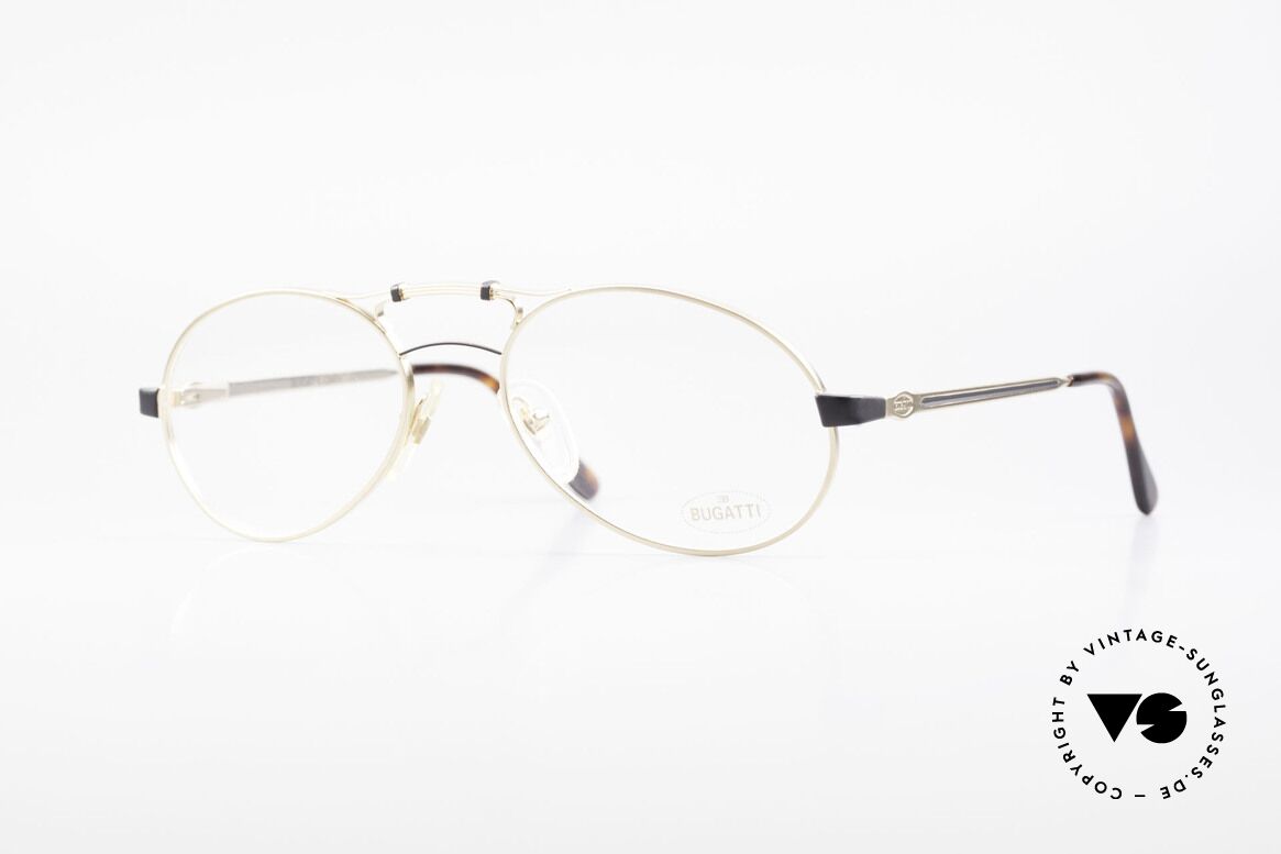 Bugatti 13411 Vintage Men's Eyeglass Frame, antique appearing vintage 90's eyeglasses by Bugatti, Made for Men