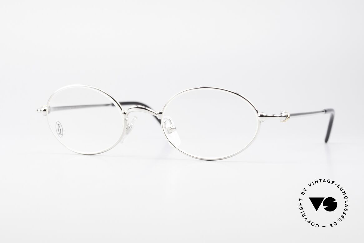 Cartier Filao - M Oval Frame Luxury Platinum, oval CARTIER vintage eyeglasses in size 49/21, 135, Made for Men and Women