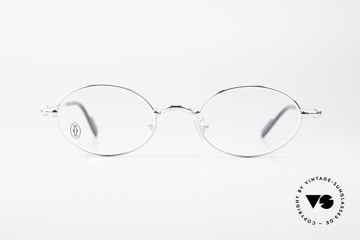 Cartier Filao Oval Frame Luxury Platinum, oval CARTIER vintage eyeglasses in size 49/21, 135, Made for Men and Women