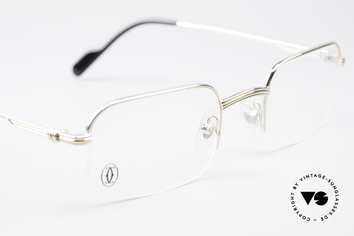 Cartier Broadway Semi Rimless Platinum Frame, NO retro eyeglasses; an old original from app. 1999!, Made for Men