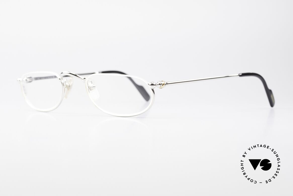 Cartier Demi Lune 2000 - M Oval Reading Frame Platinum, costly 'Platine Edition' (frame with platinum finish), Made for Men and Women