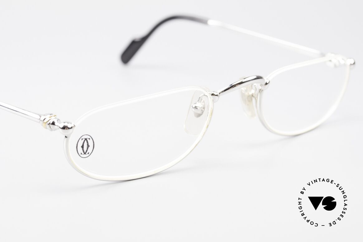 Cartier Demi Lune 2000 - M Oval Reading Frame Platinum, NO retro eyeglasses; an old original from app. 2000!, Made for Men and Women