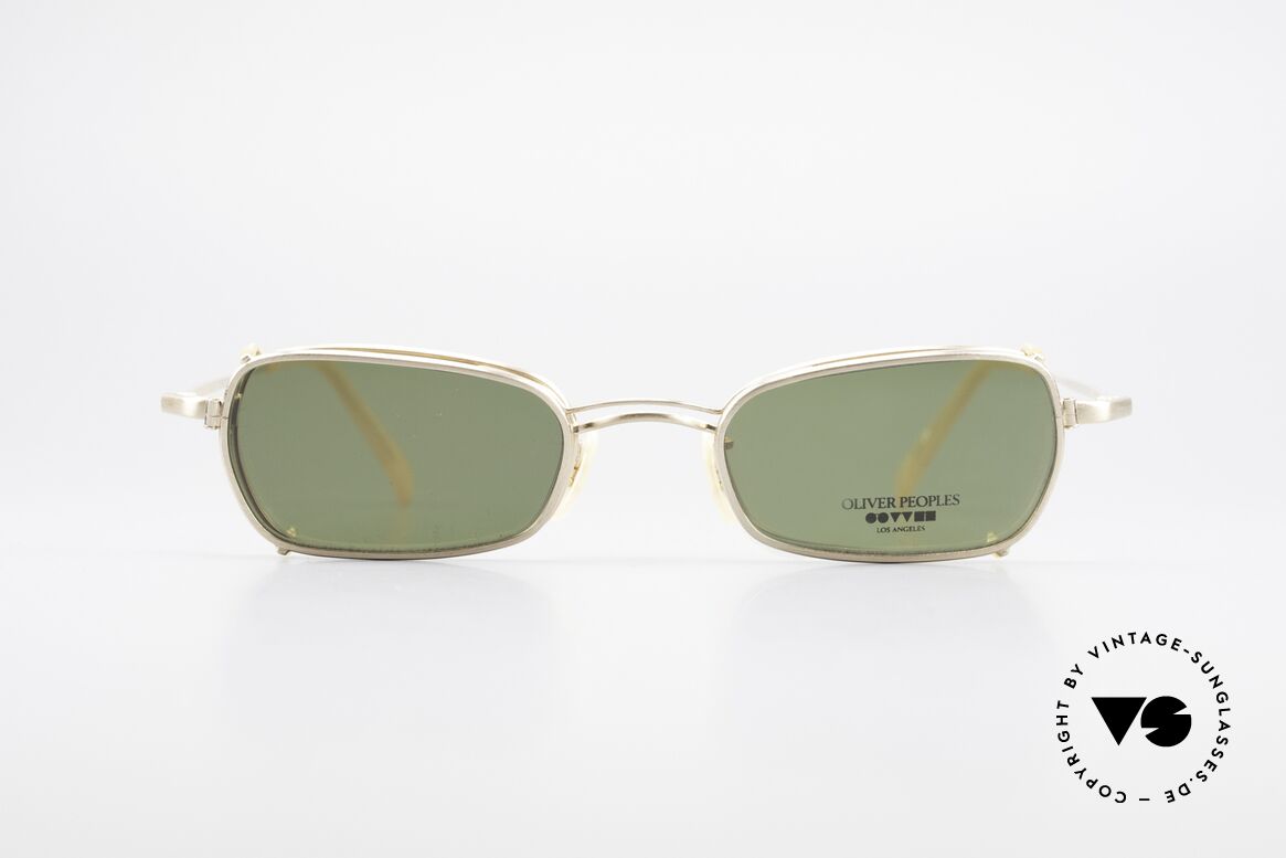 Oliver Peoples OP585 90's Vintage Frame Clip On, vintage Oliver Peoples sunglasses from the mid 90's, Made for Men and Women
