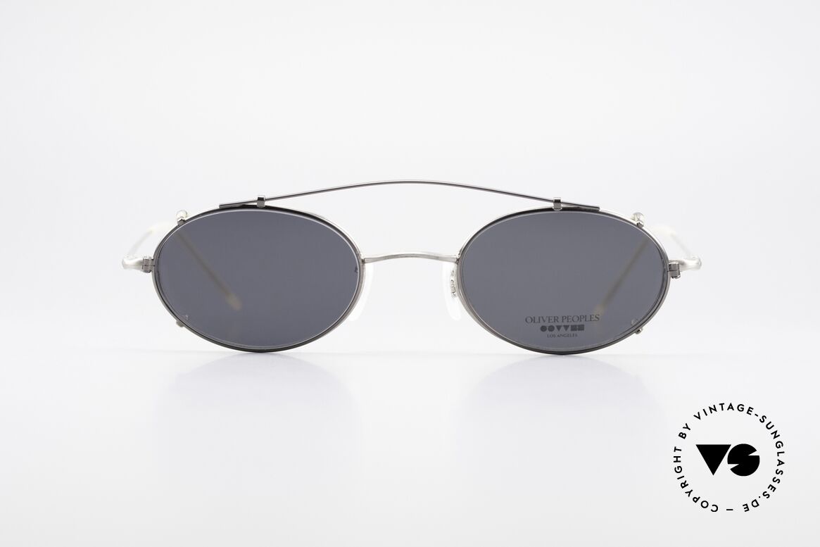 Oliver Peoples OP587 Eyeglass-Frame Oval Clip On, vintage Oliver Peoples eyeglasses from the 1990's, Made for Men and Women