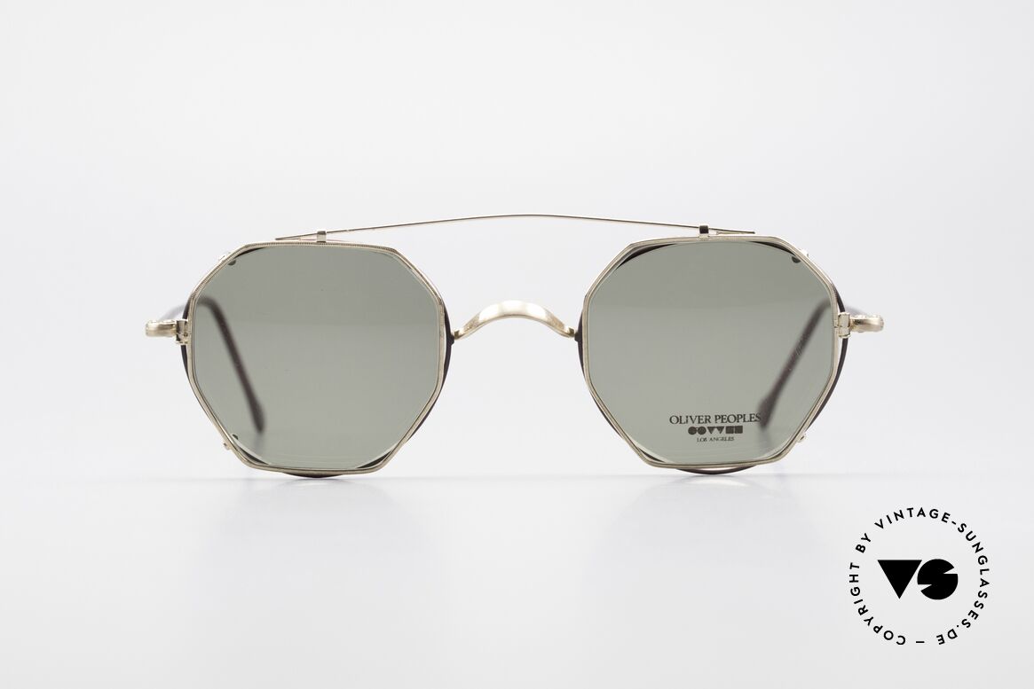 Oliver Peoples OP80BG 90's Vintage Frame Clip On, vintage Oliver Peoples sunglasses from the early 90's, Made for Men and Women