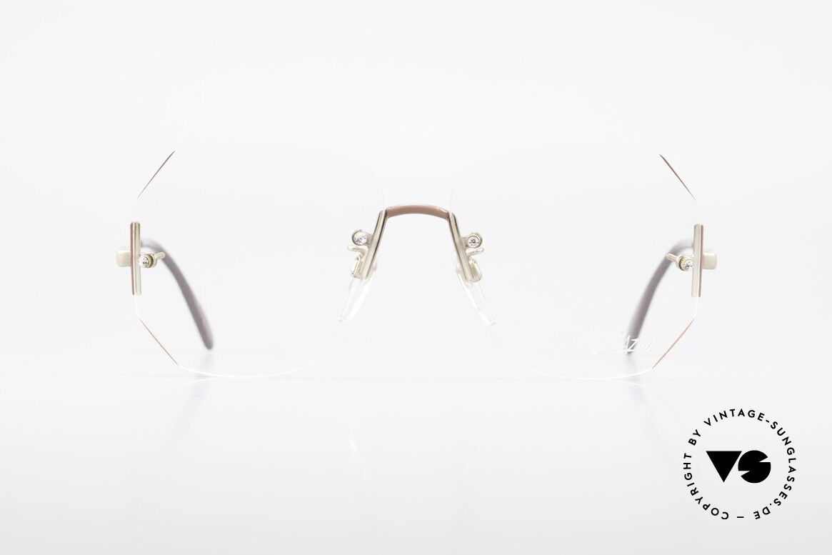 Cazal 216 Rimless Vintage Frame Ladies, vintage Cazal eyeglasses, made in West Germany, Made for Women