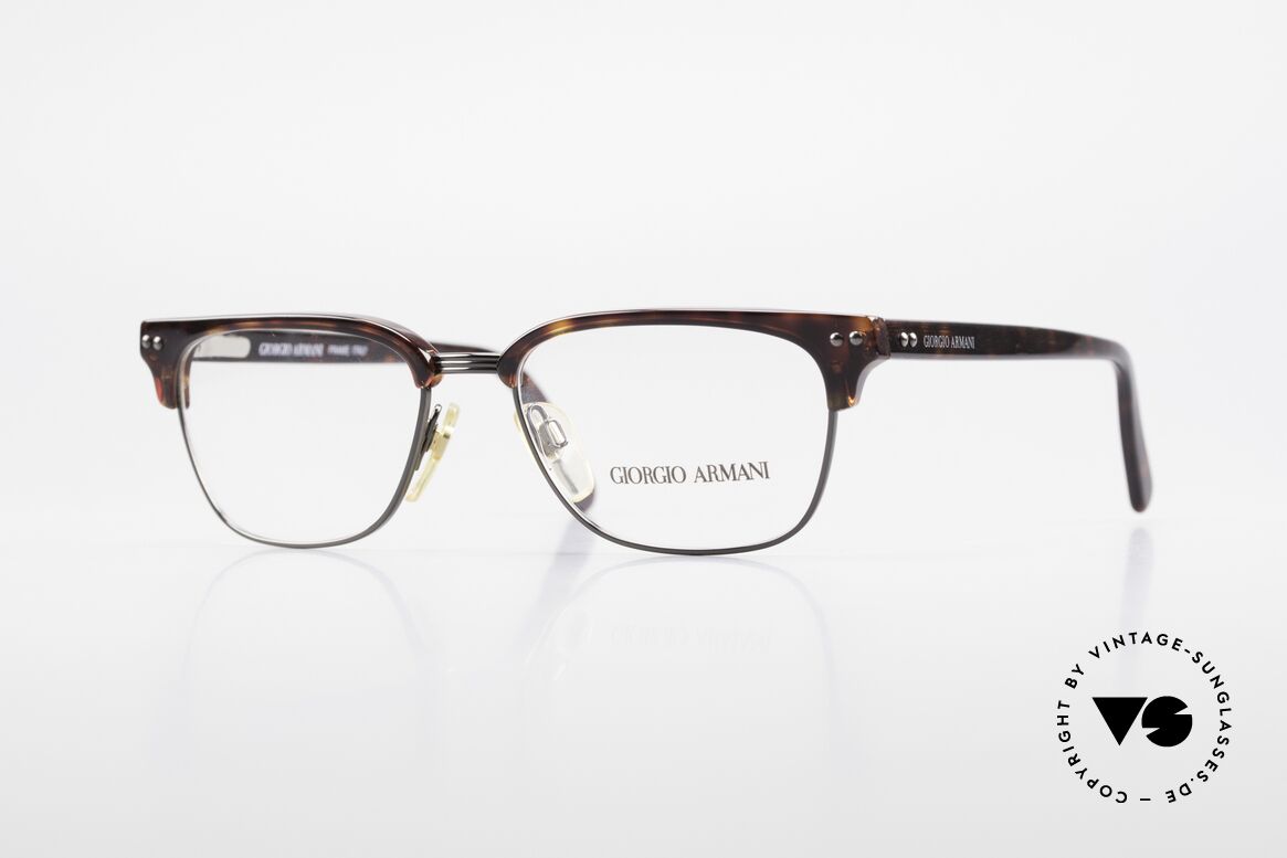 Giorgio Armani 381 Vintage Specs Clubmaster Style, timeless vintage Giorgio ARMANI designer eyeglasses, Made for Men