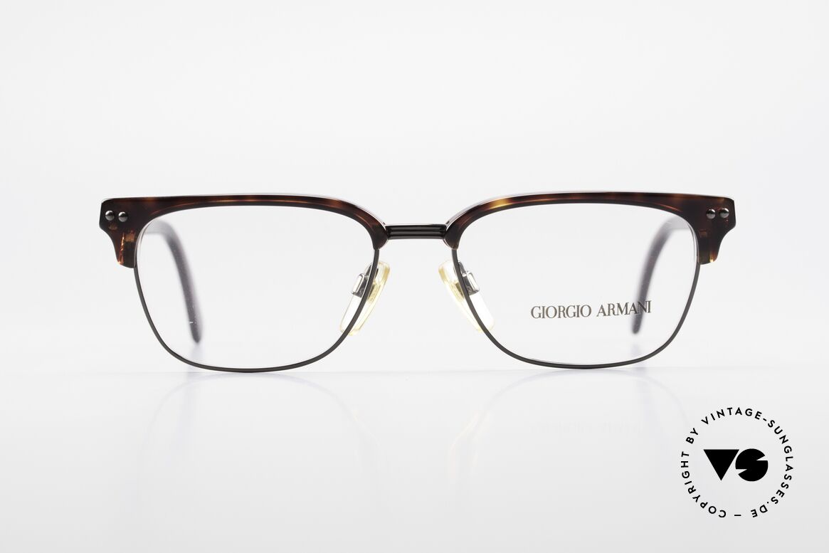 Giorgio Armani 381 Vintage Specs Clubmaster Style, a real classic: famous 'panto'-design (simply elegant), Made for Men