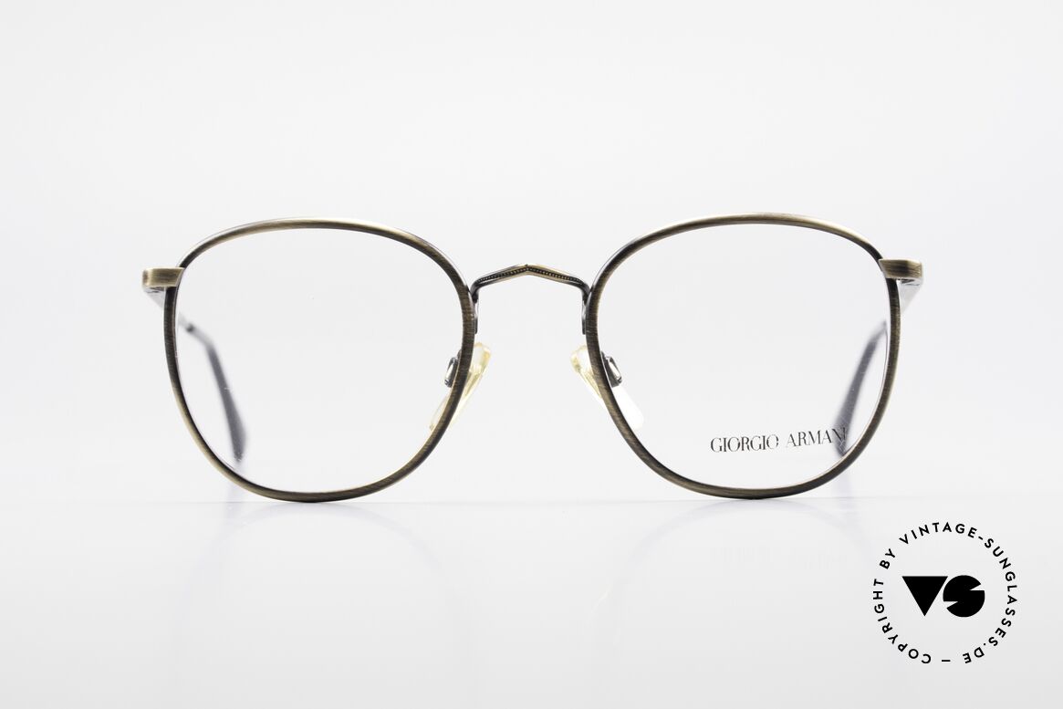 Giorgio Armani 150 Classic Men's Eyeglasses 80's, classic men's frame ('PANTO'-design) & spring hinges, Made for Men