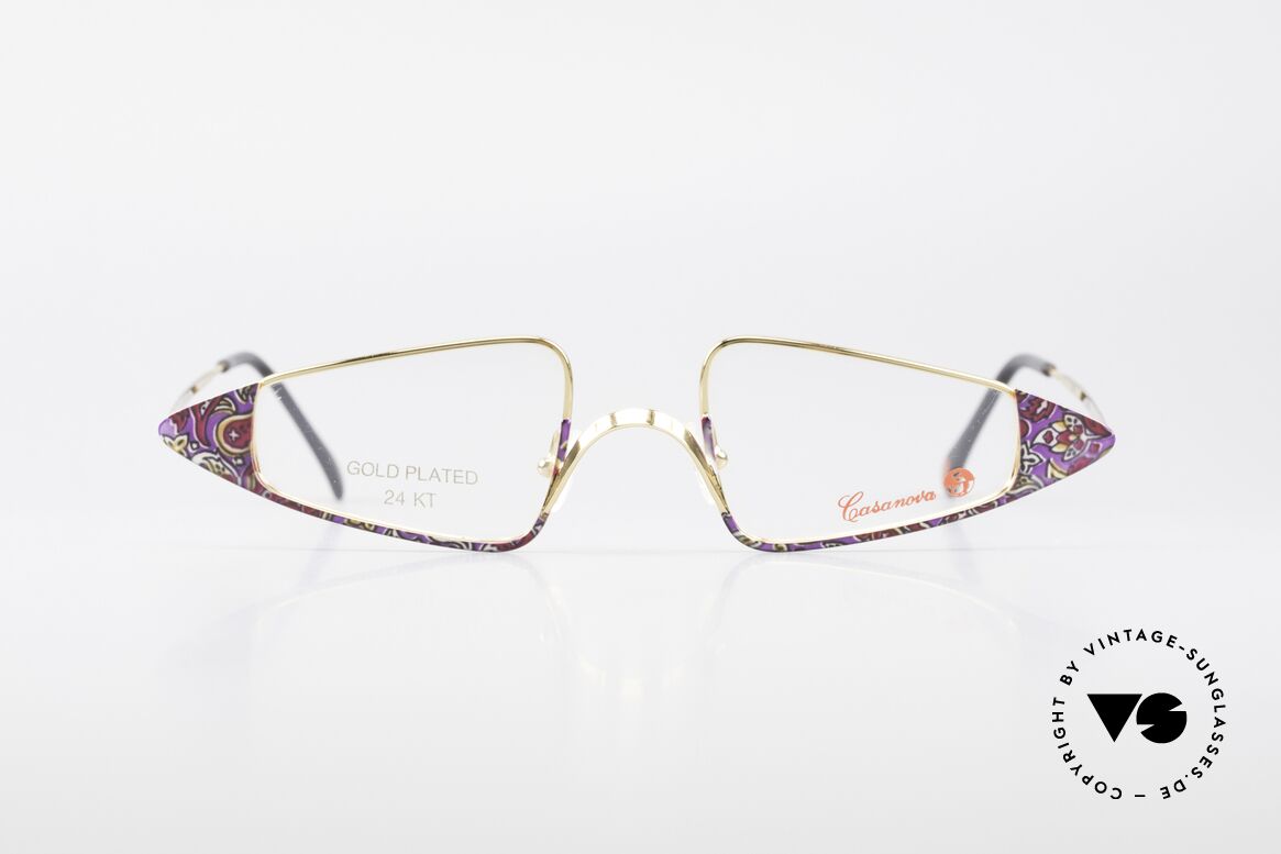 Casanova FC15 24kt Gold Plated Reading Specs, glamorous Casanova eyeglass-frame from around 1985, Made for Women