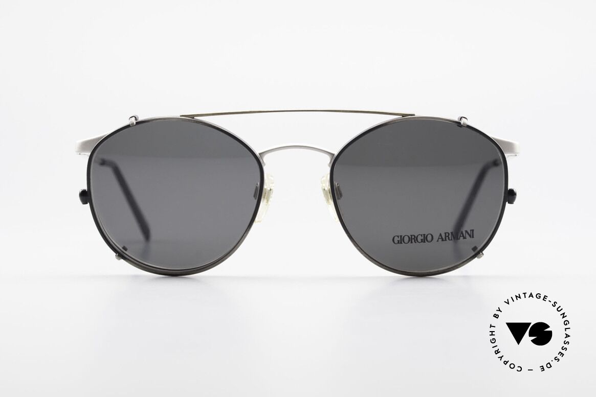 Giorgio Armani 163 Clip On 132 Panto Eyeglasses, timeless vintage Giorgio Armani designer eyeglasses, Made for Men