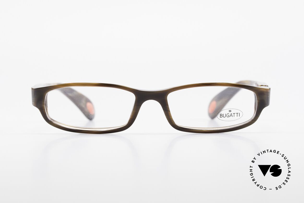 Bugatti 321 Odotype Horn Optic Eyeglass-Frame, sporty BUGATTI high-tech eyeglass-frame, Made for Men