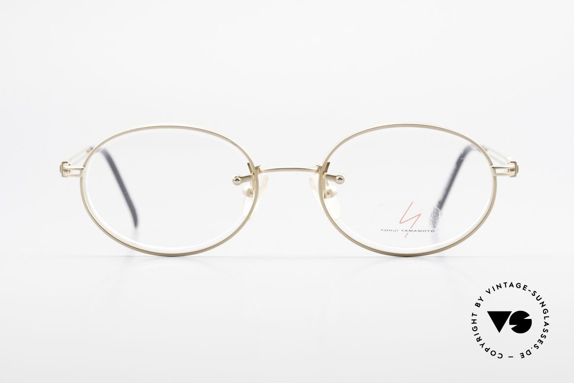 Yohji Yamamoto 51-5107 22kt Gold Plated Oval Frame, 1990's vintage eyeglass-frame by Yohji Yamamoto, Made for Men and Women