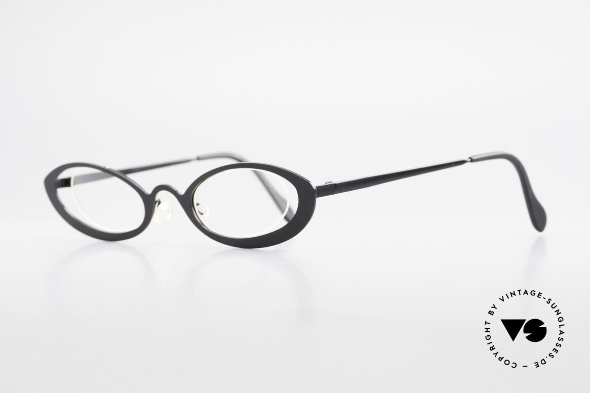 Theo Belgium RaRa Rimless 90's Cateye Glasses, lenses are fixed with a nylor thread (Cat's eye style), Made for Women