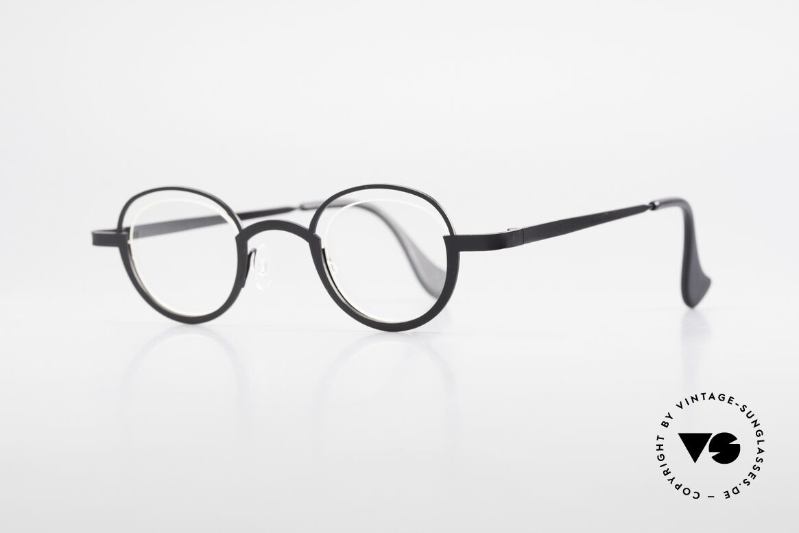 Theo Belgium Dozy Slim Rimless 90's Metal Eyeglasses, lenses are fixed with a nylor thread (truly unique!), Made for Men and Women