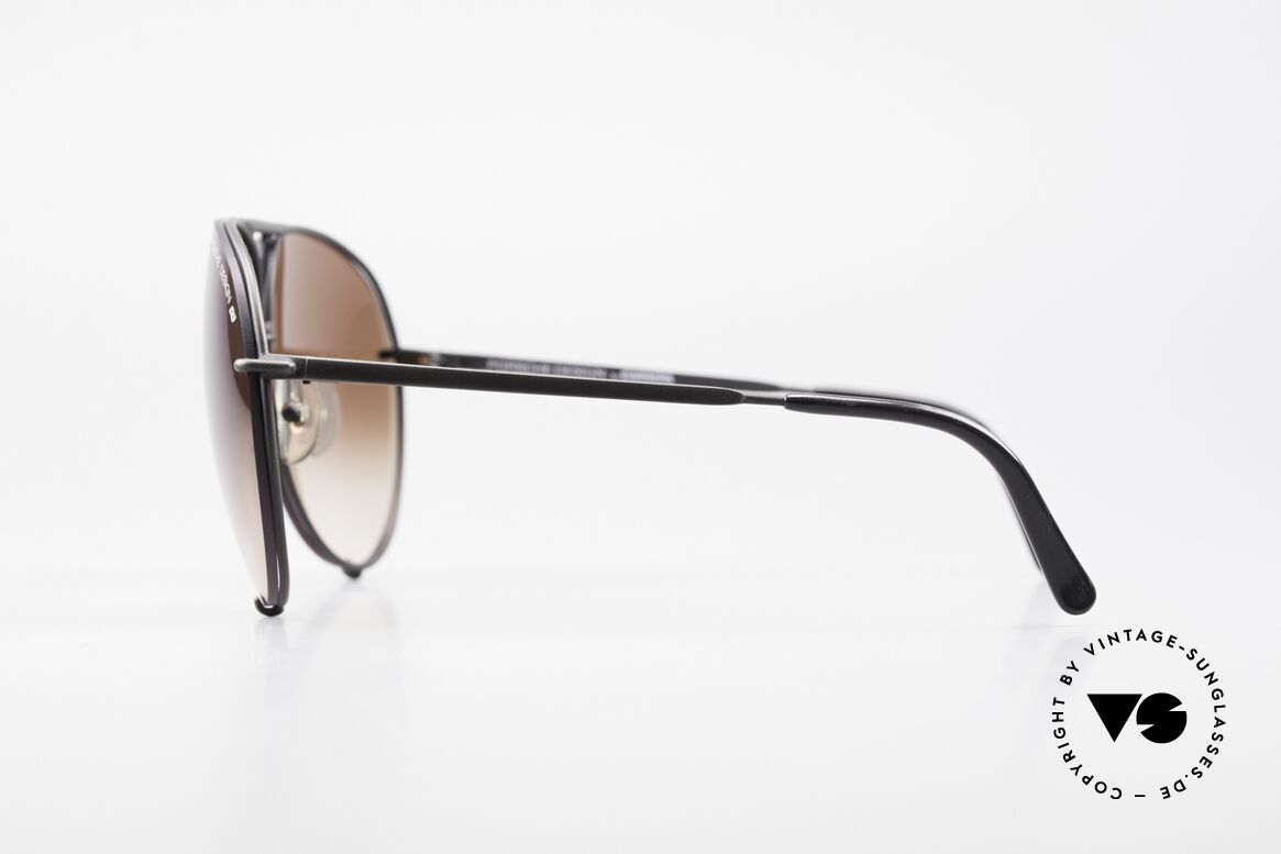 Porsche 5623 True 80's Aviator Sunglasses, matt black frame with 2 sets of lenses (brown & gray), Made for Men and Women