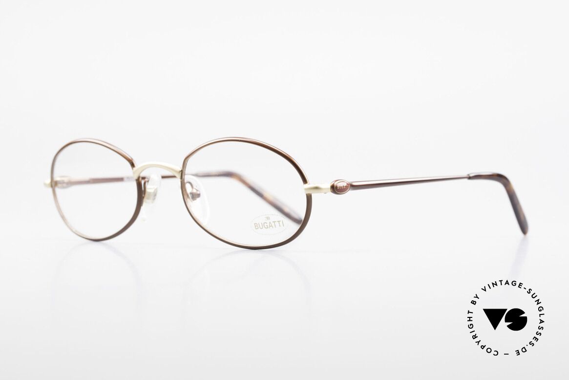 Bugatti 22369 Rare Oval 90's Vintage Frame, 1st class comfort due to spring temples (TOP quality), Made for Men and Women