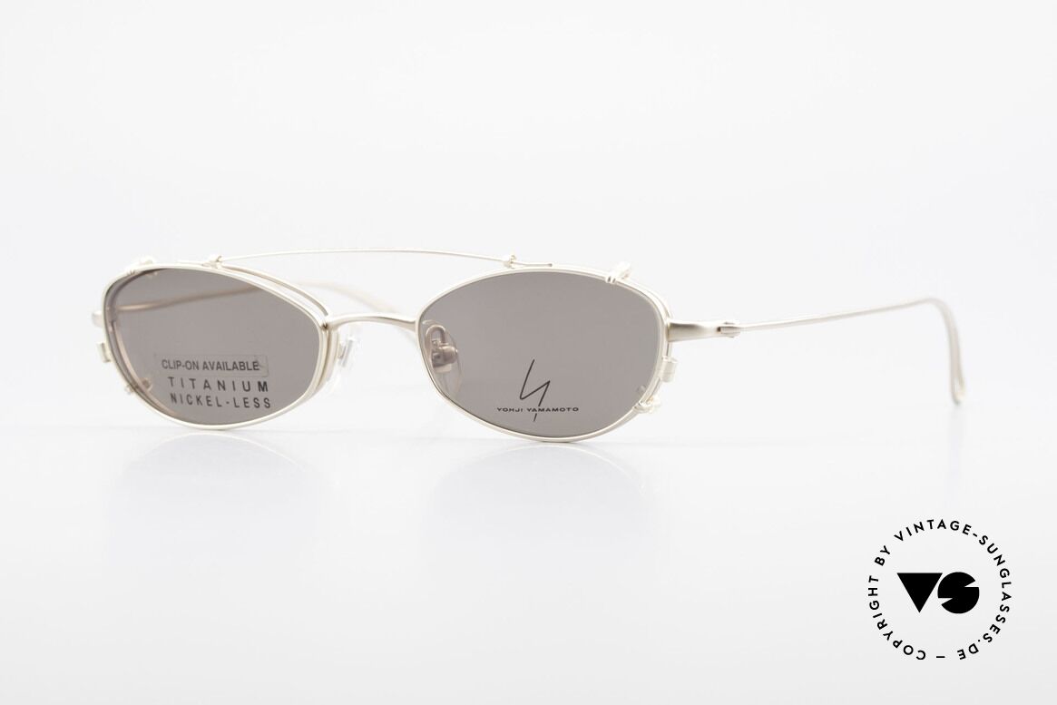 Yohji Yamamoto 52-9011 Clip On Titanium Frame GP, vintage eyeglasses by Yohji Yamamoto with Clip-On, Made for Men and Women