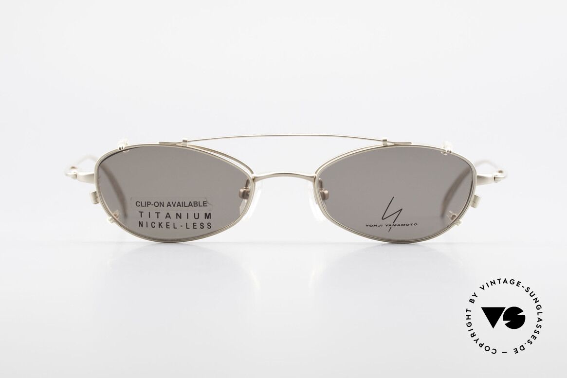 Yohji Yamamoto 52-9011 Clip On Titanium Frame GP, vintage eyeglasses by Yohji Yamamoto with Clip-On, Made for Men and Women