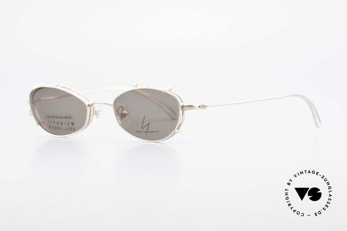 Yohji Yamamoto 52-9011 Clip On Titanium Frame GP, costly, GOLD-PLATED TITANIUM frame (matte gold), Made for Men and Women