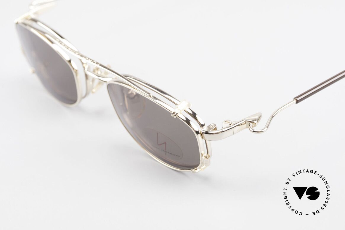 Yohji Yamamoto 51-7211 Gold Plated Frame With Clip On, demo lenses can be replaced optionally, + SUN CLIP, Made for Men and Women