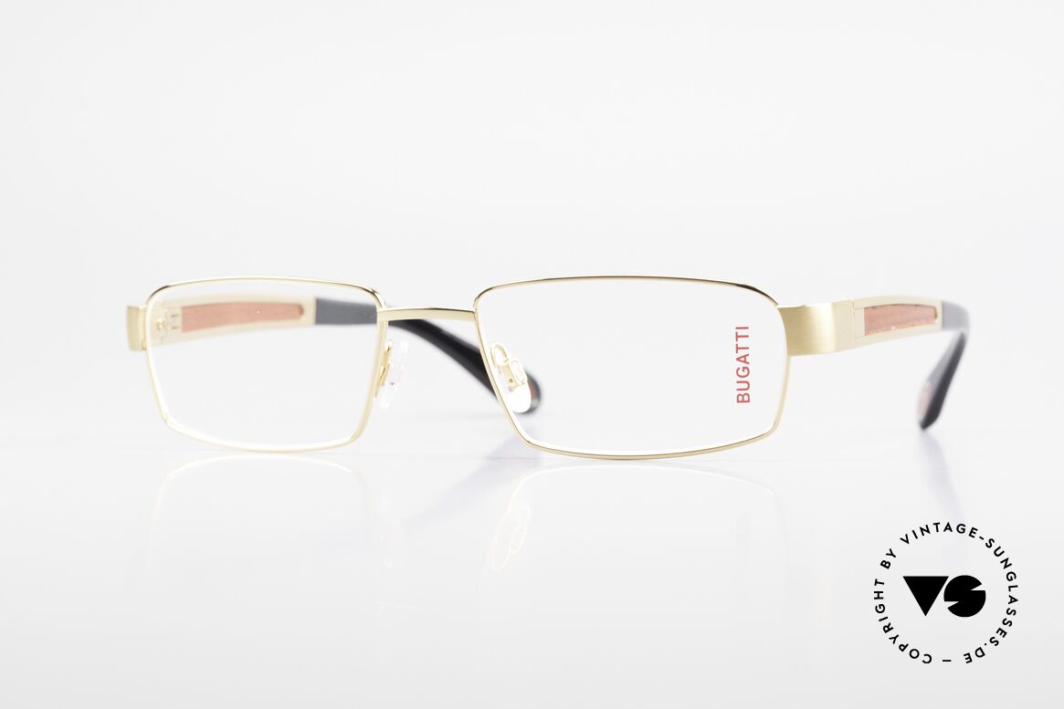 Bugatti 522 Padouk Precious Wood Gold, BUGATTI luxury eyeglasses of incredible top-quality, Made for Men