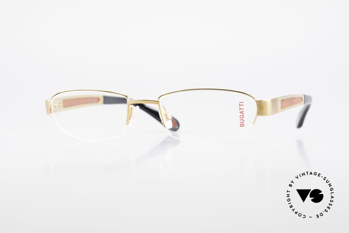 Bugatti 520 Precious Padouk Wood Gold, BUGATTI luxury eyeglasses of incredible top-quality, Made for Men
