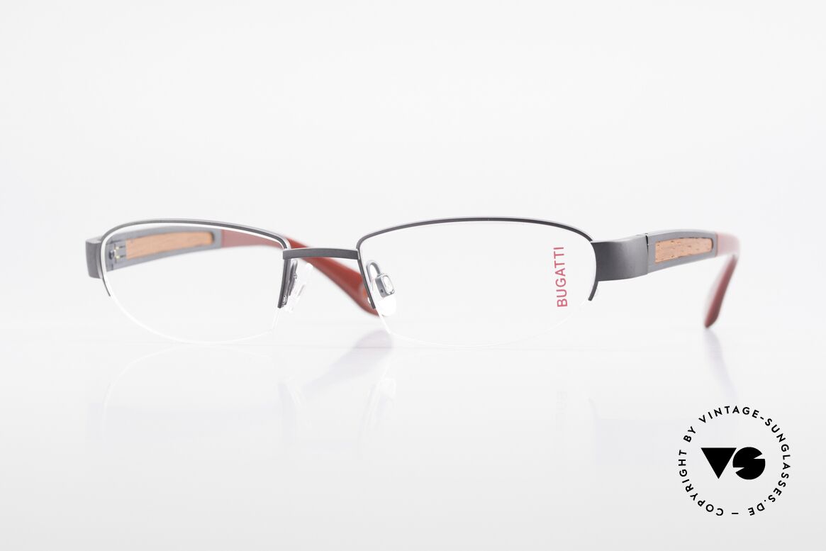 Bugatti 520 Padouk Wood Titanium Frame, BUGATTI luxury eyeglasses of incredible top-quality, Made for Men