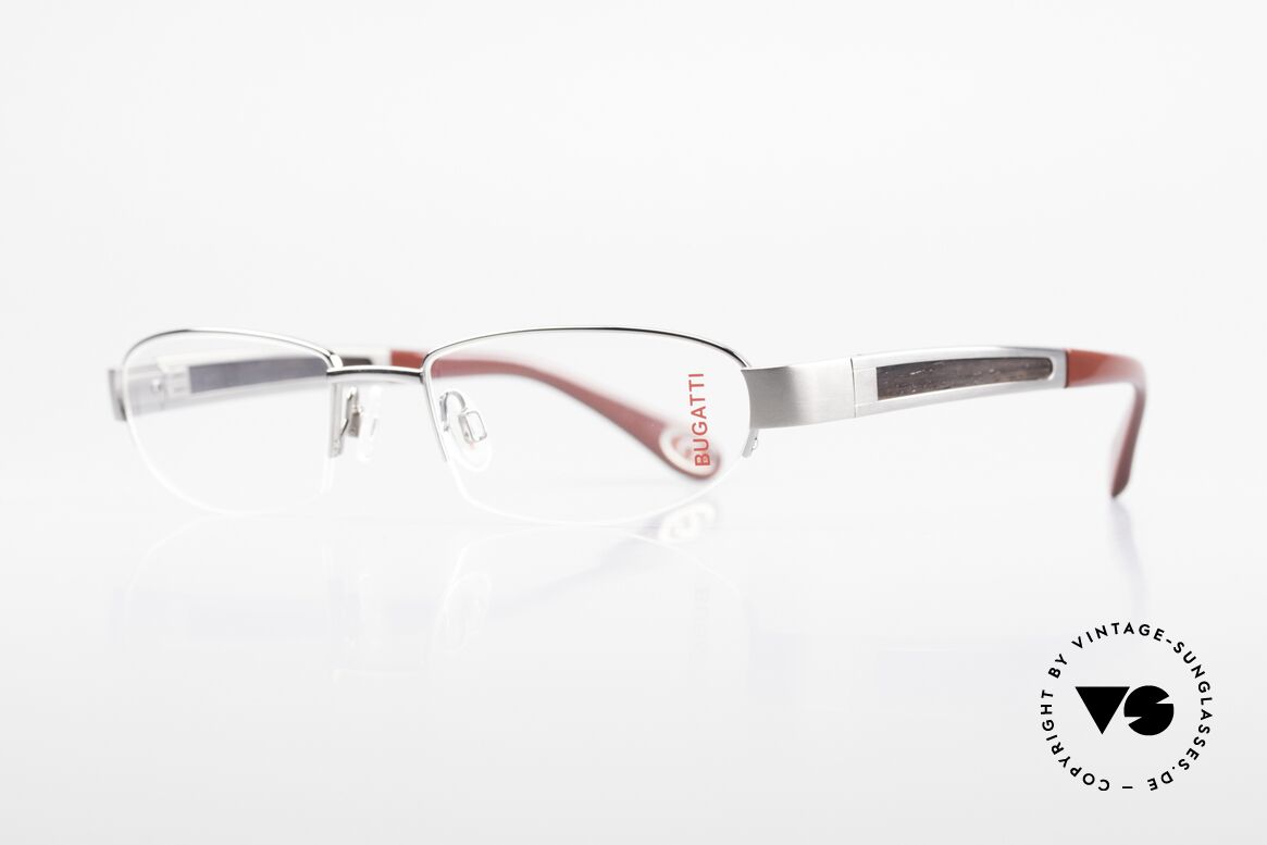 Bugatti 520 Ebony Wood Glasses Ruthenium, temple inlays made of African EBONY precious wood, Made for Men