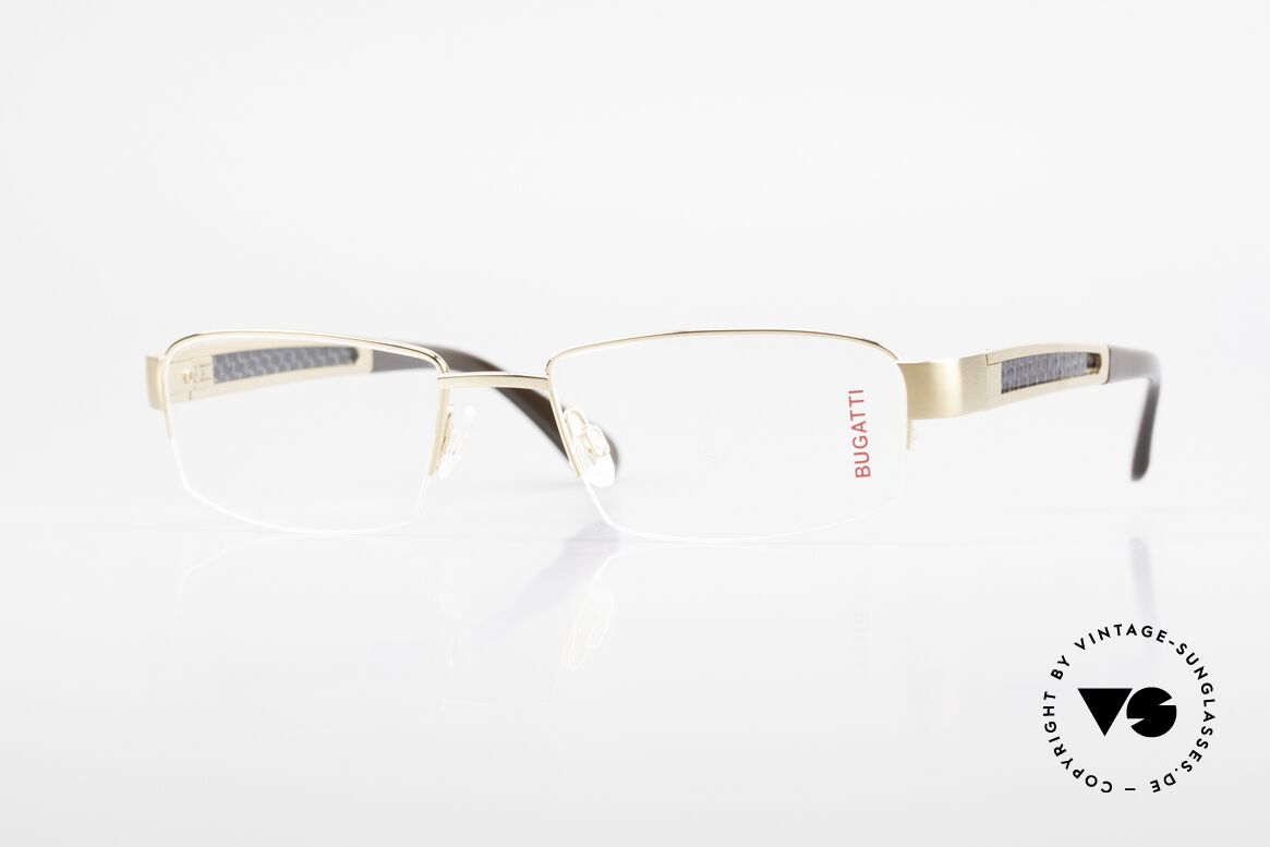 Bugatti 524 Carbon Titanium Gold Frame, BUGATTI luxury eyeglasses of incredible top-quality, Made for Men